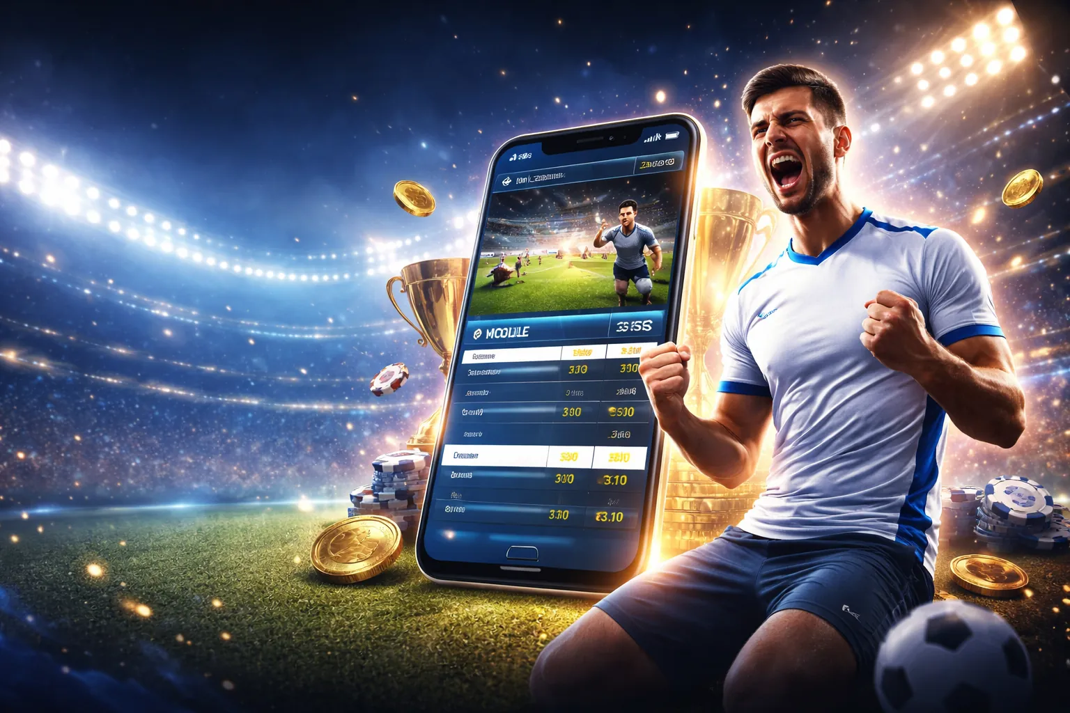 Giao diện cá cược thể thao bet6789 với sân vận động và đồ họa số